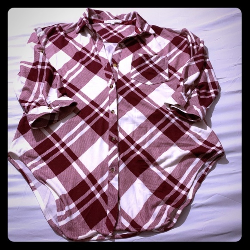 Eden & Olivia‎ Button Down Plaid Shirt  Medium NWT